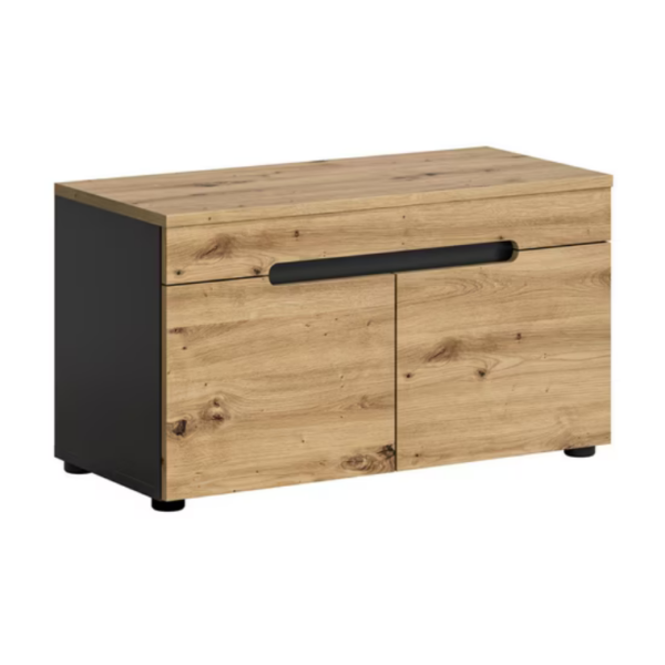 Inn.Furn Schuhbank Cooper (Garderobenbank in Artisan Eiche und grau, 80 cm), mit Stauraum, Soft-Close-Funktion