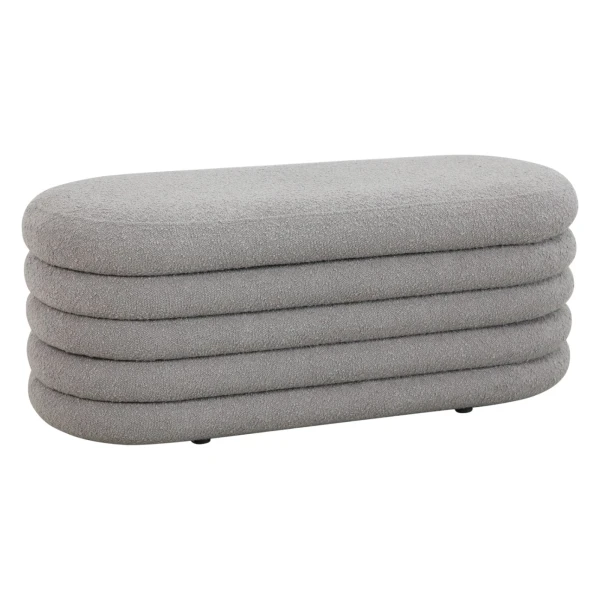 Svita Blossom XL Hocker Mit Stauraum Sitzhocker Ottomane Pouf Teddyboucle Hellgrau