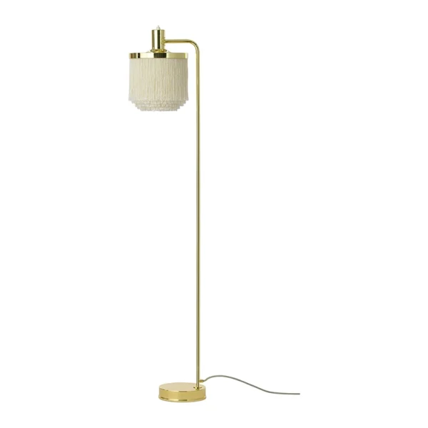 Warm Nordic Fringe Stehleuchte Cream white, Stahl vermessingt