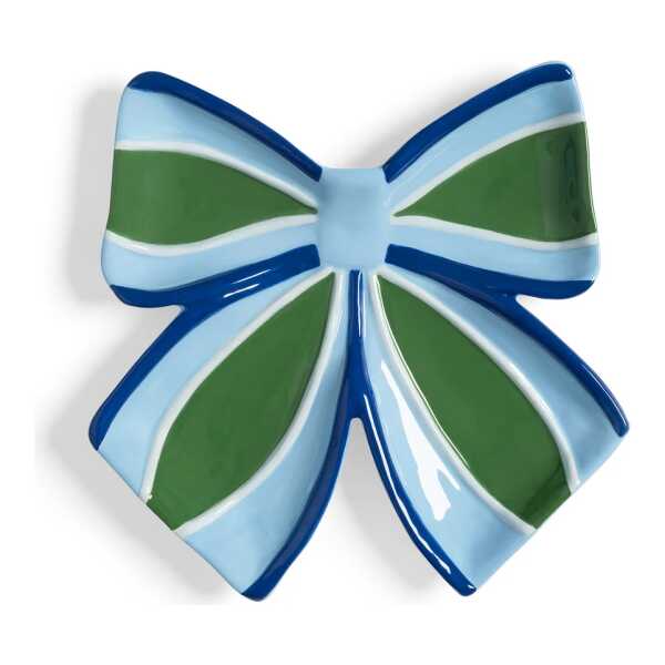 &klevering - Ribbon Dekoschale, 22 x 22 cm, blau / grün