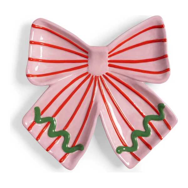 &klevering - Ribbon Dekoschale, 22 x 22 cm, pink / rot