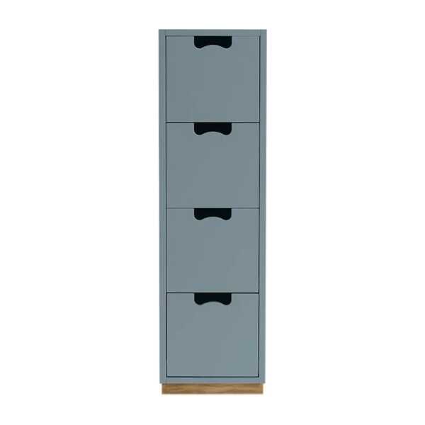 Asplund Snö J4 Kommode Nordic blue, Eichensockel