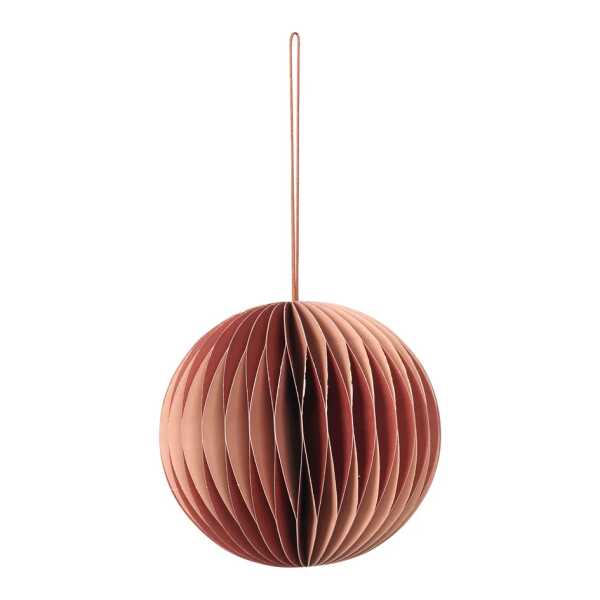 Broste Copenhagen - Christmas Ball Deko-Anhänger, Ø 9 cm, pompeian red / dusty pink