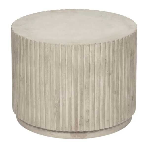 Broste Copenhagen - Rillo Beistelltisch, Ø 56 x H 42 cm, antique beige
