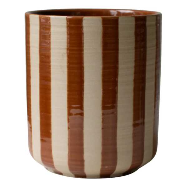 DBKD Line Blumentopf Ø14x16 cm Stripe nougat