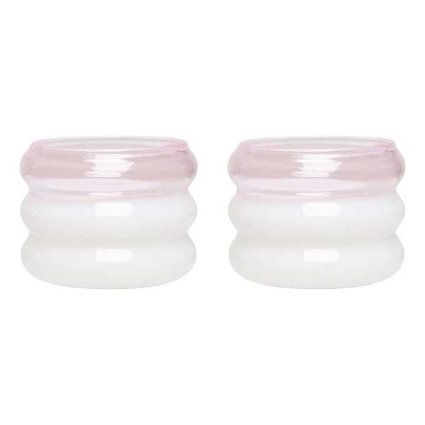 Design Letters Bubble Kerzenhalter Ø5,6 cm 2er Pack Milky white-pink