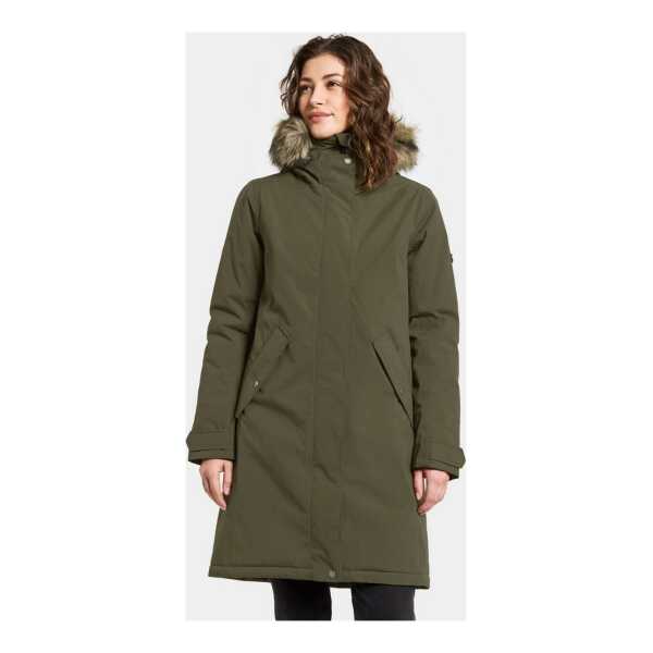 Didriksons Winterjacke Damen Wintermantel Kapuze aus Kunstfell ERNA