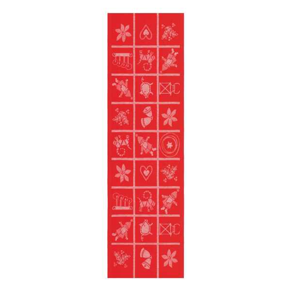 Ekelund Linneväveri Adventruta Tischläufer 35x120 cm Rot
