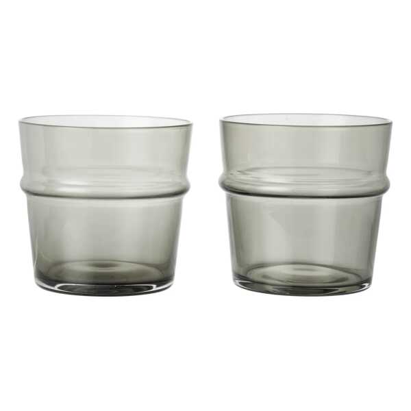 Ferm Living Boya Trinkglas niedrig 30 cl 2er-Pack Smoked Grey
