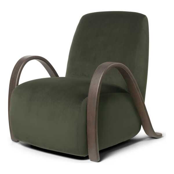 Ferm Living - Buur Lounge Chair, Rich Velvet, pine