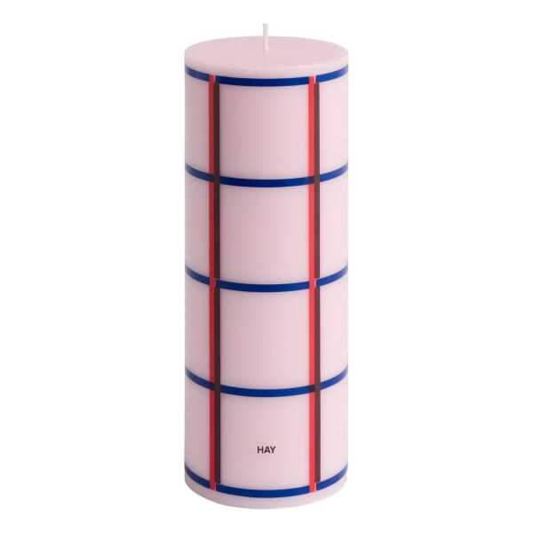 HAY Column Candle Blockkerze medium 20cm Light pink-red-bordeaux-dark blue