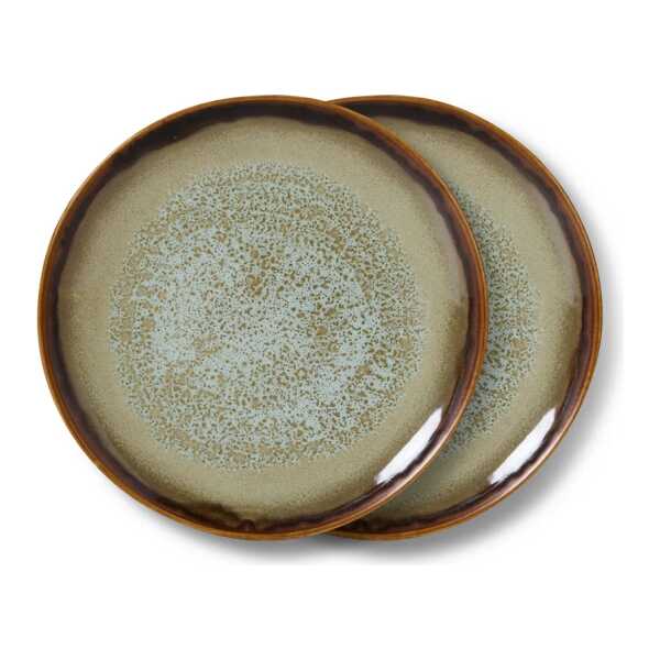 HKliving - 70's Teller Ø 17,5 cm, contrast (2er-Set)