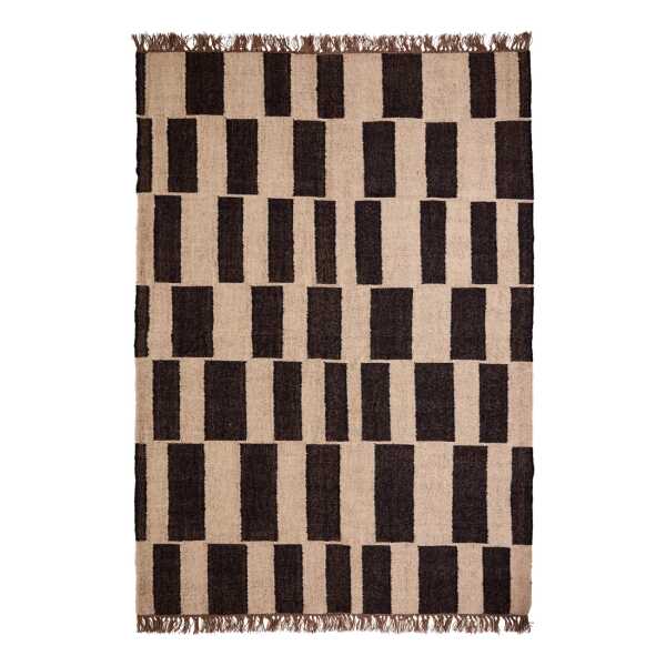 House Doctor Graph Teppich Schwarz-natur, 160x230 cm
