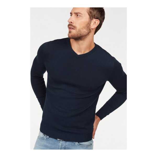 Jack & Jones V-Ausschnitt-Pullover JJEBASIC mit V-Ausschnitt, ideal für Herbst und Alltag unifarben, modisch, slim fit, Baumwolle, V-Ausschnitt