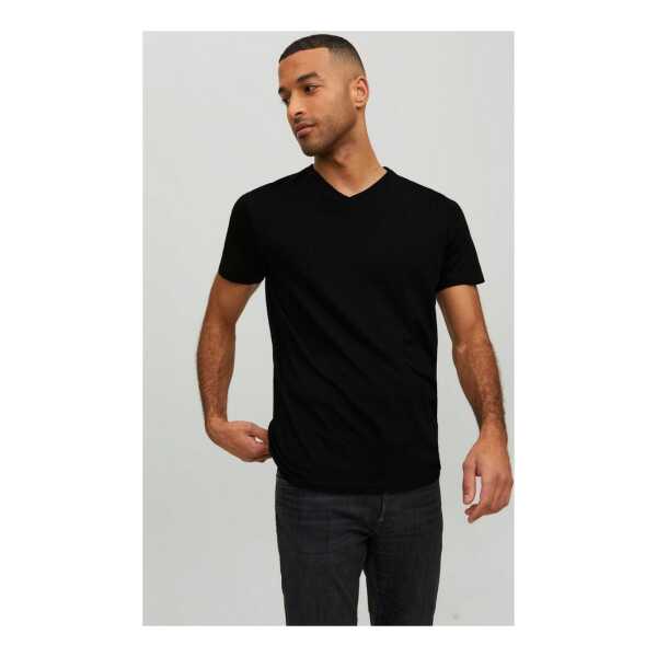 Jack & Jones V-Shirt JJEORGANIC mit V-Ausschnitt, lässig kombinierbar, ideal für Alltag unifarben, modisch, regular fit, Baumwolle, V-Ausschnitt