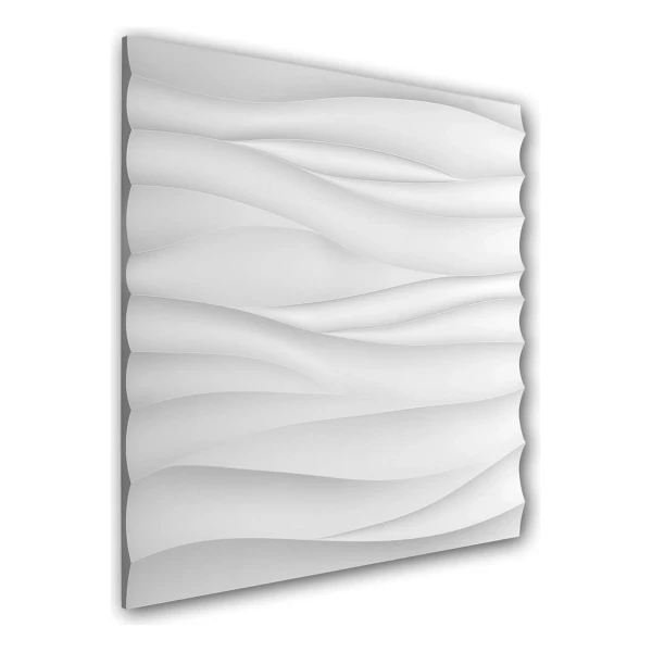 PROFHOME 159001 3D Wandpaneel Wandvertäfelung Akustikpaneel 0,36 m2 60 cm x 2,2 cm x 60 cm Weiß