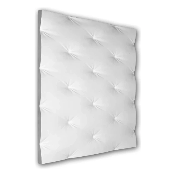 PROFHOME 159004 3D Wandpaneel Wandvertäfelung Akustikpaneel 0,36 m2 59,9 cm x 2,4 cm x 59,9 cm Weiß