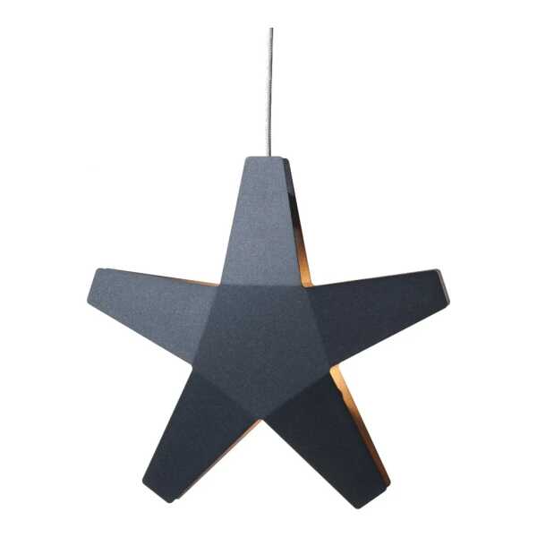 SMD Design Advent Stjärna Adventsstern Grau, 40cm, hellgraues Textilkabel