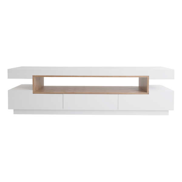 TV-Möbel Weiß und Holz LIVO