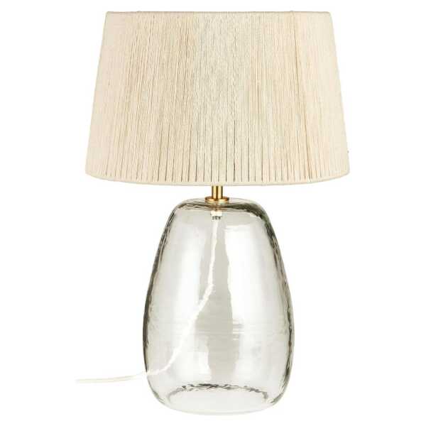 Tischlampe Congo Glas mit Juteschirm, 30.5 x 45.5 cm