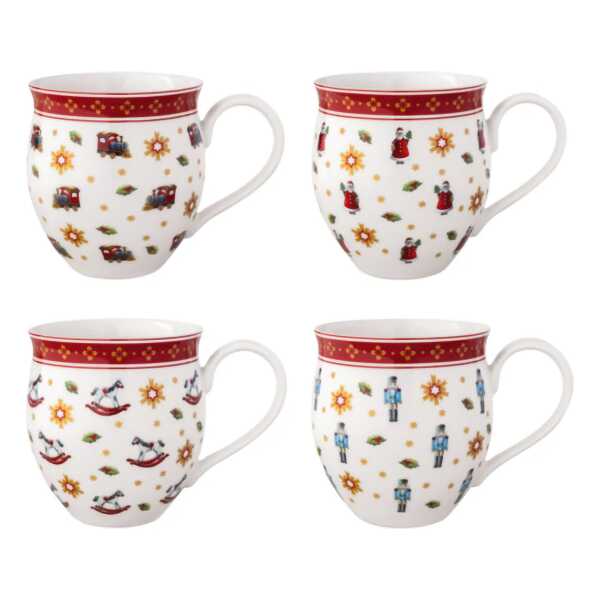 Villeroy & Boch Toy's Delight Becher 4-teilig Weiß-rot