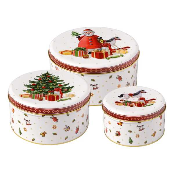 Villeroy & Boch Winter Collage Accessories Keksdose 3er-Pack Weiß