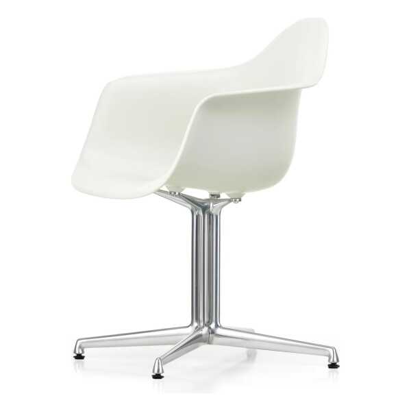 Vitra - Eames Plastic Armchair DAL RE, poliert / baumwollweiß (Filzgleiter basic dark)