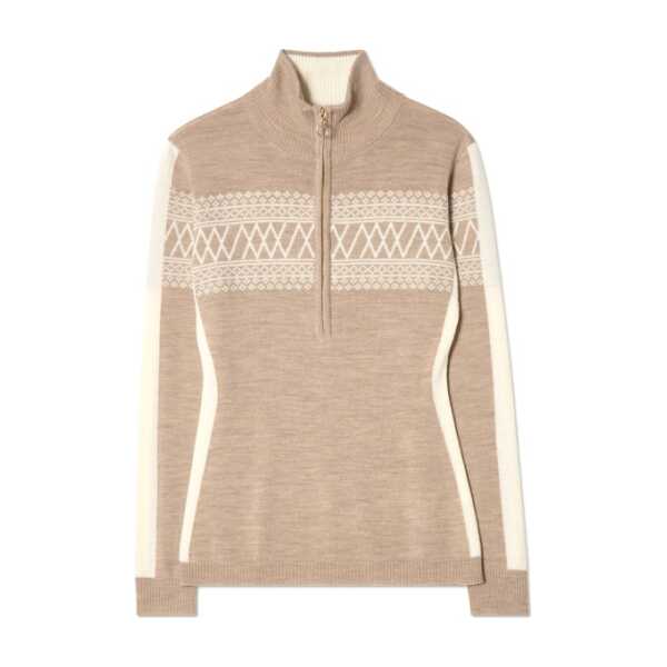We Norwegians - Women's Signature 1/4-Zip - Merinopullover Gr XS beige
