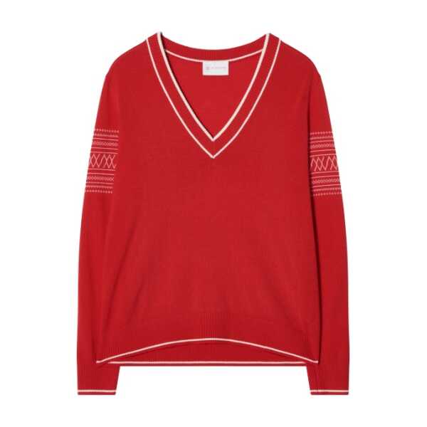 We Norwegians - Women's Signature V-Neck - Merinopullover Gr XS rot