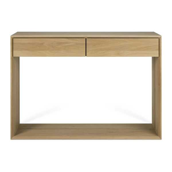Ethnicraft Nordic Konsolentisch Lackierte Eiche 2-schubladen 120x40 cm