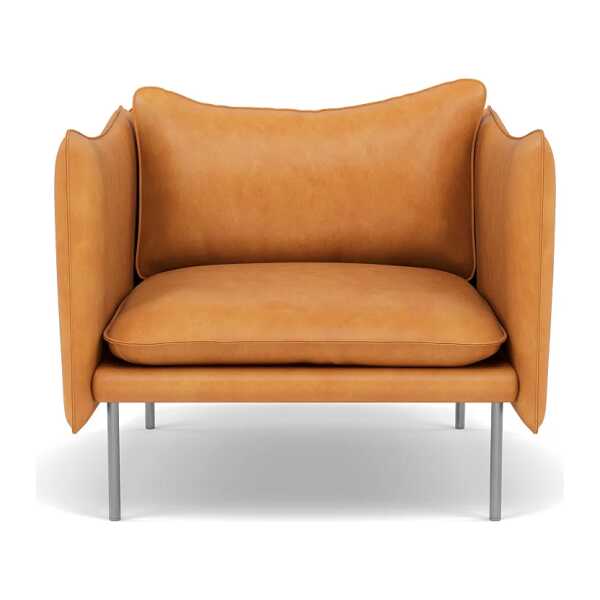 Fogia Tiki Sessel Vintage Cognac-polished stainless steel