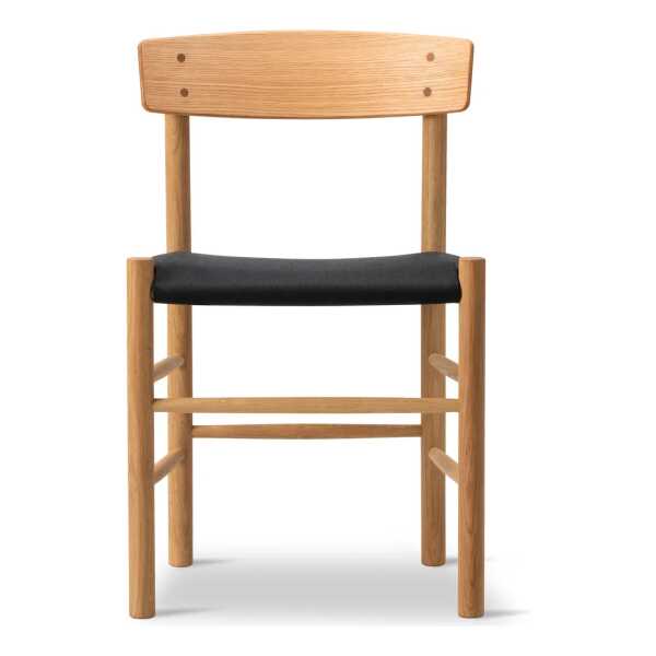 Fredericia Furniture J39 Stuhl Geölte Eiche-schwarz canvas