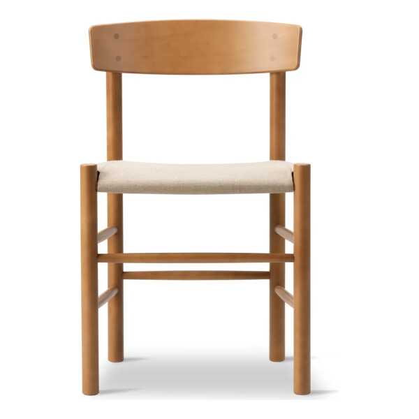 Fredericia Furniture J39 Stuhl Vintagelackierte Buche-Canvas Natur