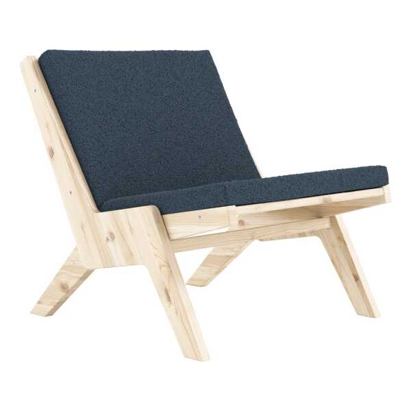 Karup Design - Sway Lounge Chair mit Sitzkissen, Kiefer natur / oxford blue