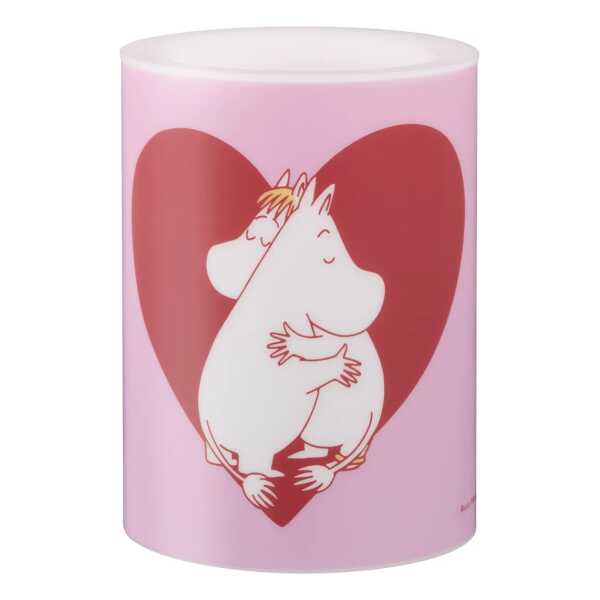 Muurla Moomin Blockkerze LED 10 cm Heart