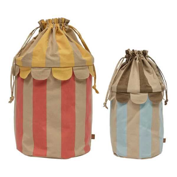 OYOY Mini - Saga Aufbewahrungskorb, ice blue / red (2er-Set)