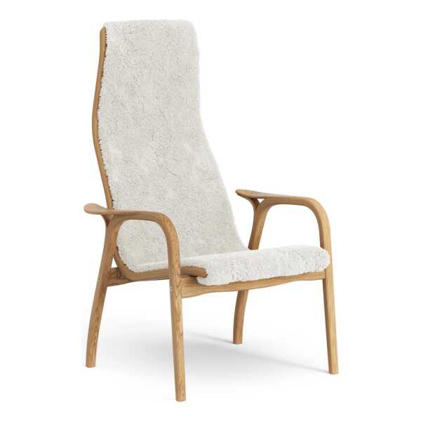 Swedese Lamino Sessel Eiche geölt/Schaffell Offwhite (weiß)