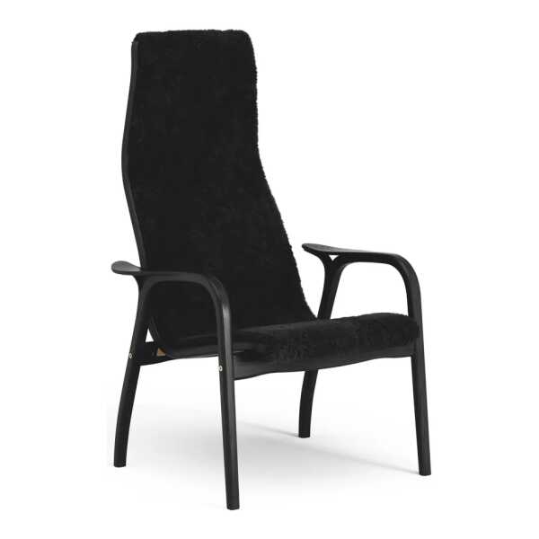 Swedese Lamino Sessel Schaffell black, Buche schwarz gebeizt