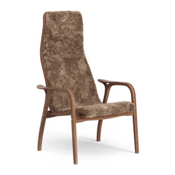 Swedese Lamino Sessel Schaffell sahara, Walnuss lackiert
