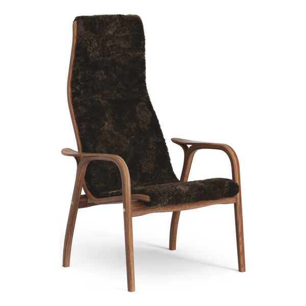 Swedese Lamino Sessel Walnuss geölt/Schaffell Espresso (braun)