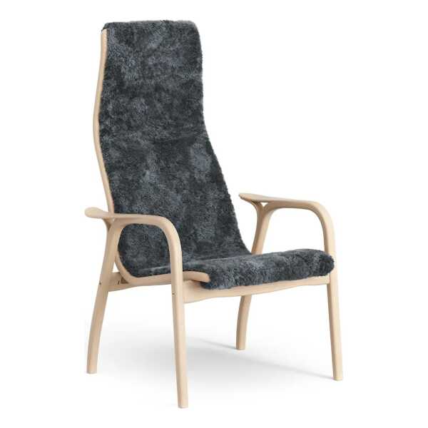 Swedese Lamino Sessel lackierte Buche/Schaffell Charcoal (dunkelgrau)