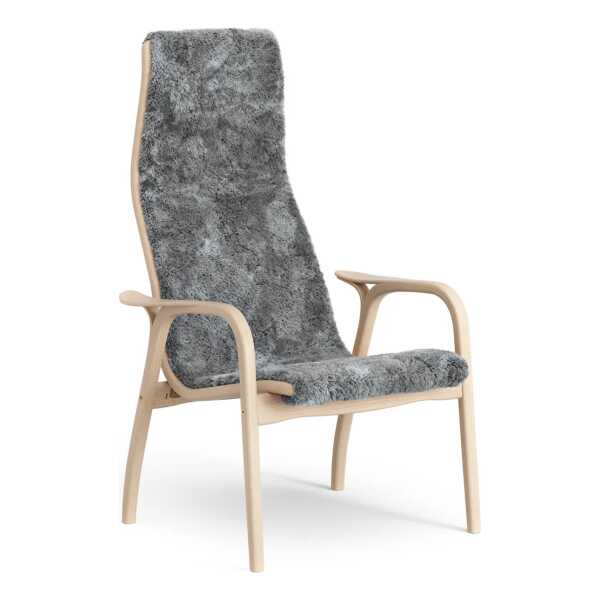 Swedese Lamino Sessel lackierte Buche/Schaffell Scandinavian Grey (grau)
