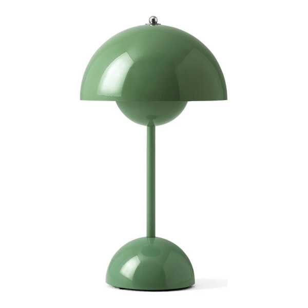 &Tradition - Flowerpot Akku Tischleuchte VP9 mit magnetischem Ladekabel, sage green (Exclusive Edition)