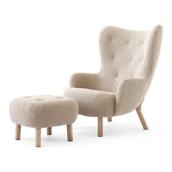 &Tradition Petra VB3 High Sessel inkl. Pouf ATD1 Eiche geölt-Karakorum 003