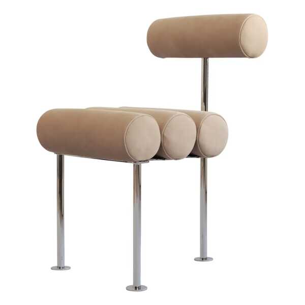 101 Copenhagen Hiro Dining Chair Stuhl Stainless steel-nubuck
