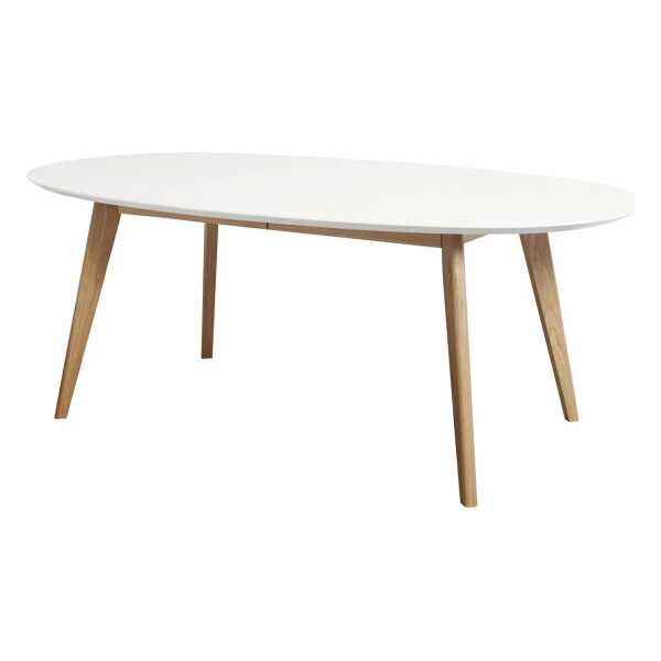 Andersen Furniture - DK10 Ausziehtisch oval, Eiche geölt / weiß (RAL 9010)