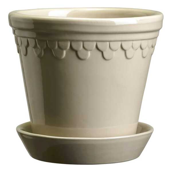 Bergs Potter Københavner Blumentopf glasiert Ø12cm Sand Stone