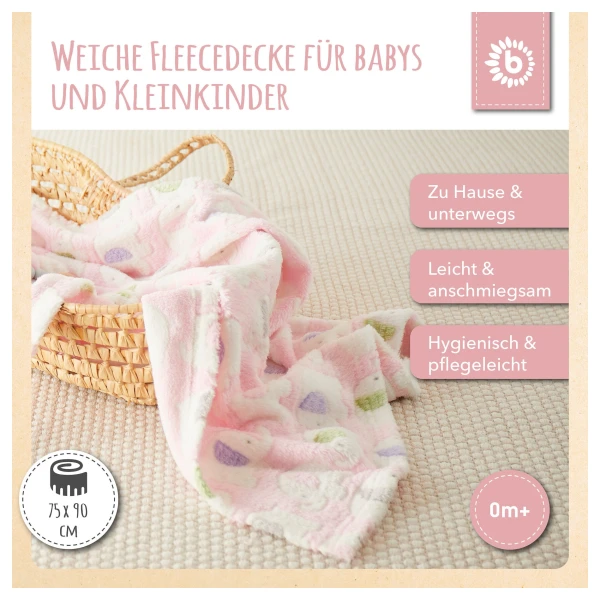 Bieco Babydecke Mädchen Elefanten