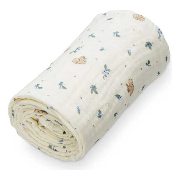 Cam Cam Copenhagen - Musselin Decke, 100 x 100 cm, blueberries