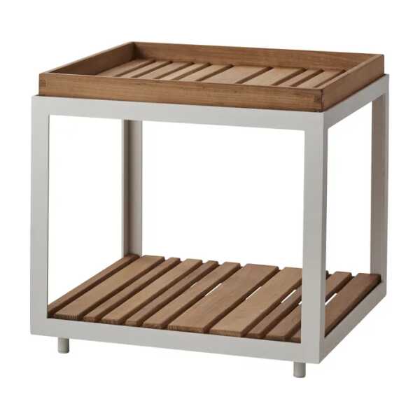 Cane-line Level Beistelltisch Teak, weißes Gestell